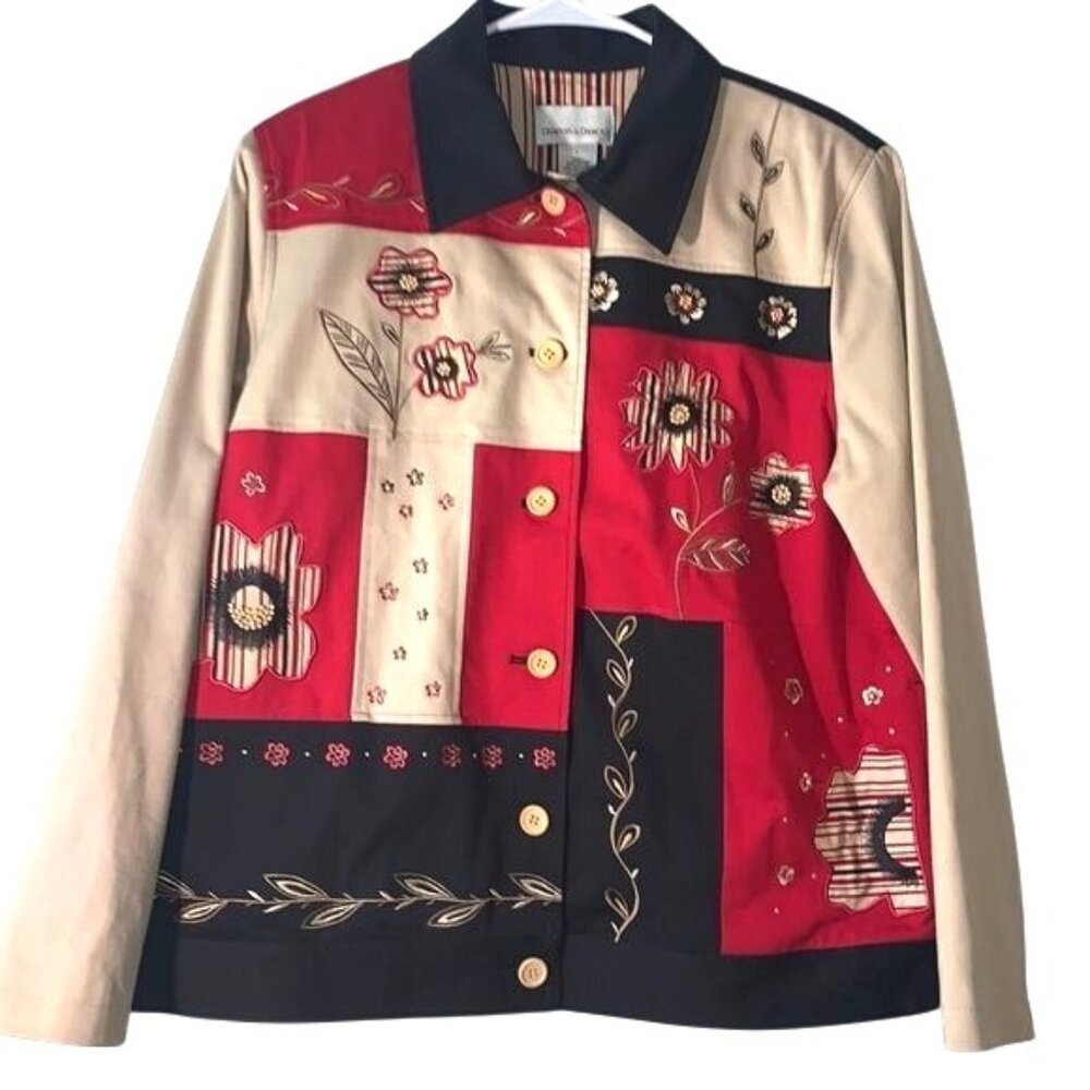 Women's Drapers & Damons  Large Button Up Beaded Jacket